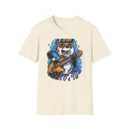 Epic Punk Rock Panda Guitar T-Shirt - Cool Musician Graphic Tee for Men & Women | Vibrant Streetwear Top