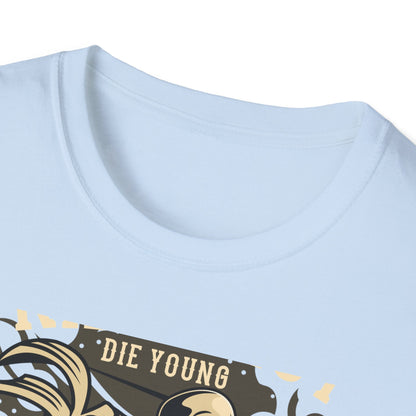 Ride Fast Die Young Skeleton Scooter Club T-Shirt - Vintage Edgy Graphic Tee for Daring Souls | Epic Biker Style