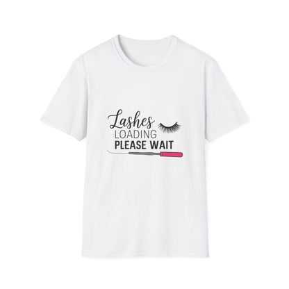 Lashes Loading Funny T-Shirt | Eyelash Lover & Makeup Artist Tee | Trendy Beauty Glam Shirt Gift