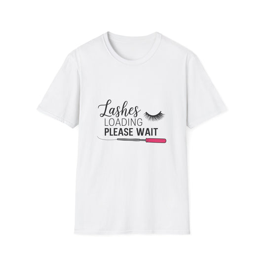 Lashes Loading Funny T-Shirt | Eyelash Lover & Makeup Artist Tee | Trendy Beauty Glam Shirt Gift