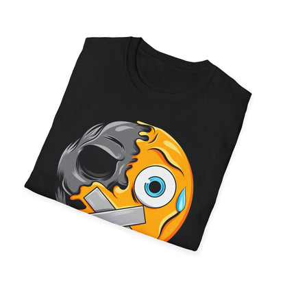Edgy Melting Skull Emoji T-Shirt | Unique Duct Tape Silent Scream Tee | Bold Expression Wear | Trendy Grunge Aesthetic