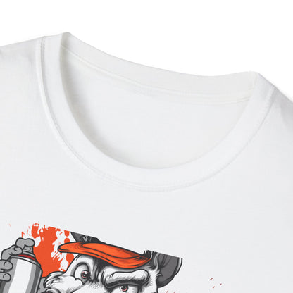 Unleash Your Inner Rebel: Epic Graffiti Rat T-Shirt - Bold Street Art Rodent Design with Spray Can for Urban Style