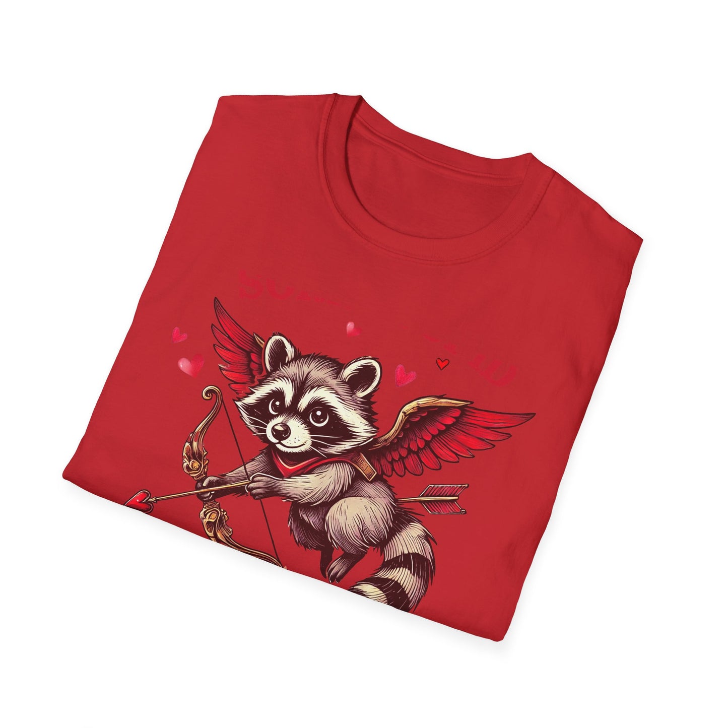 Hilarious Feral Raccoon Cupid T-Shirt | Anti-Valentine's Day Sarcastic Tee | Unique Funny Gift for Animal Lovers