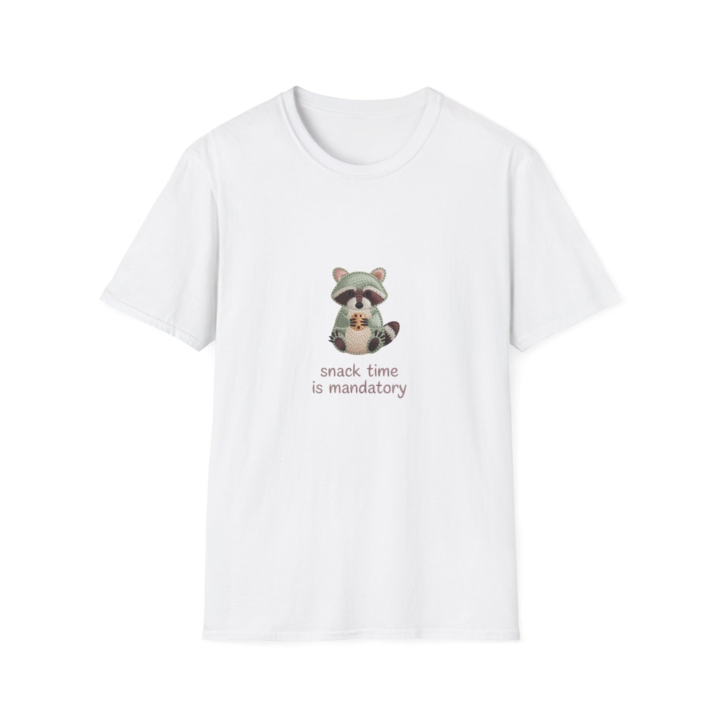 Irresistible Raccoon T-Shirt: "Snack Time is Mandatory" Funny Tee for Cookie & Animal Lovers – Cute Graphic Gift!