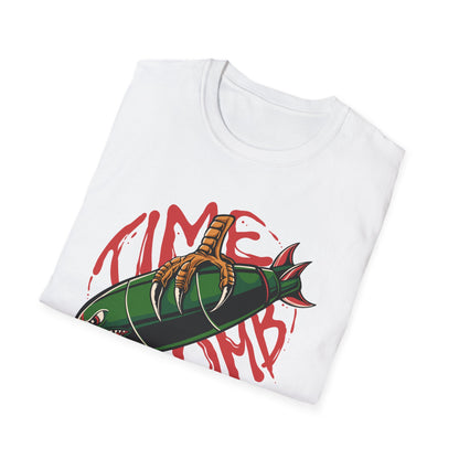 Bold Time Bomb Shark Missile T-Shirt | Edgy Tattoo Style Graphic Tee | Unleash Your Unique Statement