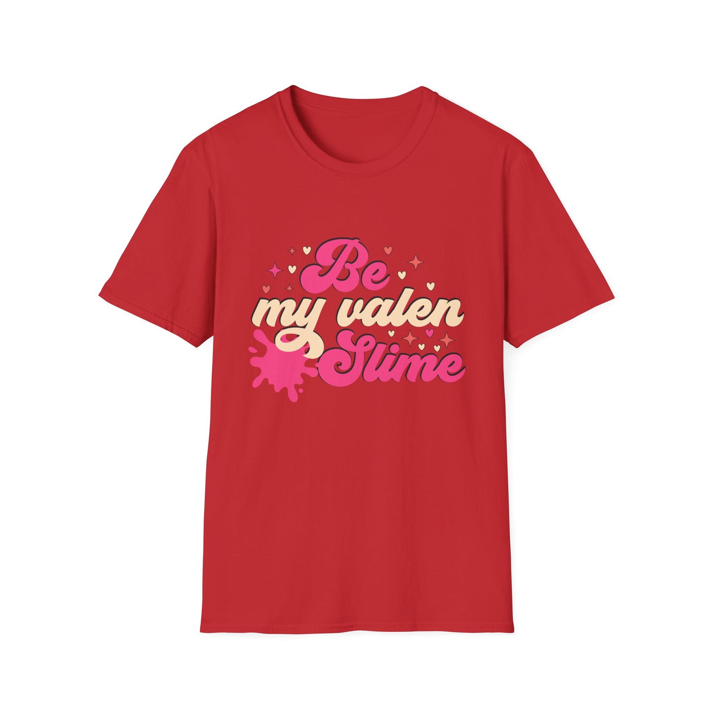 Unique Be My Valen Slime T-Shirt | Witty Valentine's Day Tee | Retro Slime Lover Gift | Adorable & Funky Pink Hearts