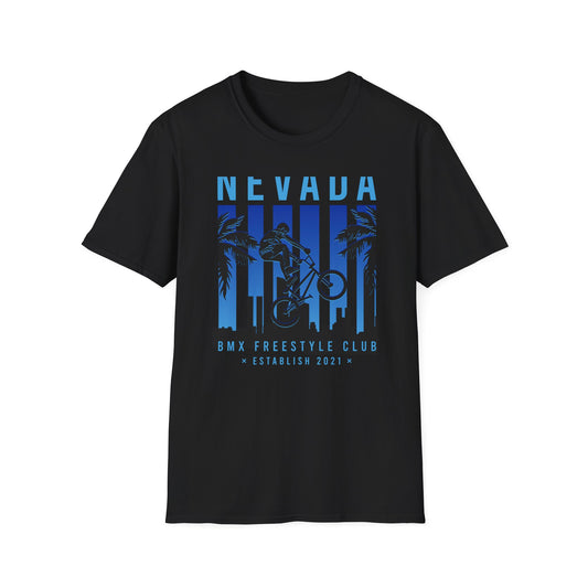 Dynamic Nevada BMX Freestyle Club T-Shirt | Official Est. 2021 Rider Apparel with City & Palm Design