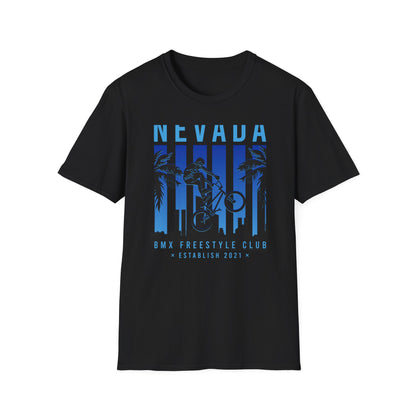 Dynamic Nevada BMX Freestyle Club T-Shirt | Official Est. 2021 Rider Apparel with City & Palm Design