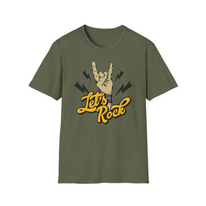 Epic Let's Rock On T-Shirt - Electrifying Rock N Roll Hand Sign Tee for Music Lovers & Concerts | Dynamic Spiked Wristband Design