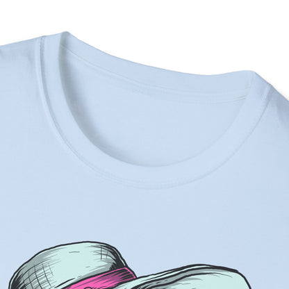 Effortlessly Chic Skeleton Sun Hat T-Shirt | Sassy Summer Beach Vacation Tee | Unique Women's Fashion