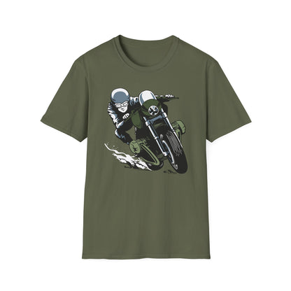 Epic Cafe Racer Motorcycle Rider T-Shirt - Thrilling Vintage Biker Tee for Adrenaline Junkies & Road Trip Lovers