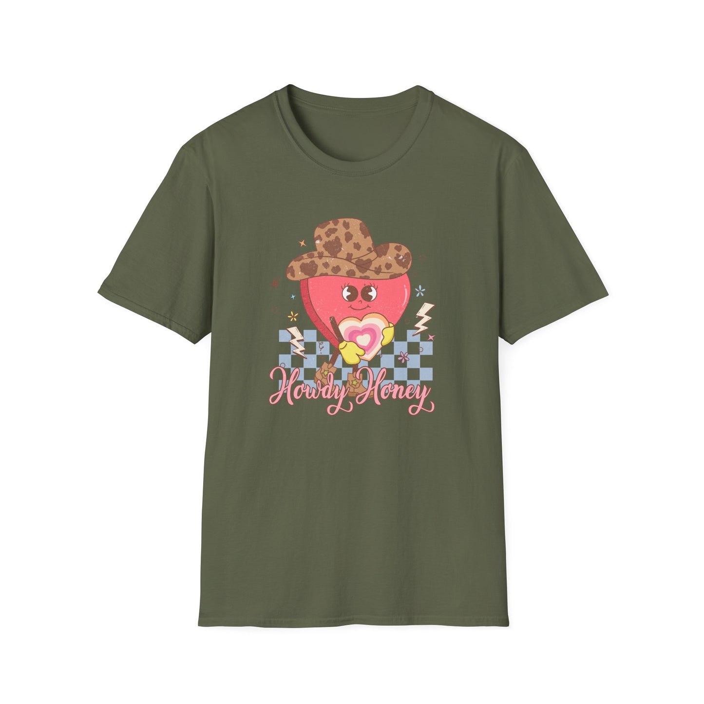 Groovy Cowgirl Heart "Howdy Honey" T-Shirt | Adorable Retro Western Sweetheart Tee for Women, Trendy Country Style