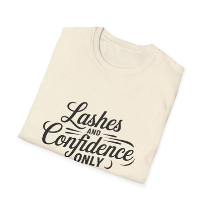 Empowering Lashes & Confidence T-Shirt | Chic Beauty Design Tee for Makeup Artists & Lash Techs