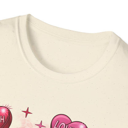 Vibrant 'You Are' Empowering T-Shirt | Self-Love Conversation Hearts & Leopard Print Tee for Women & Girls | Positive Affirmation Gift