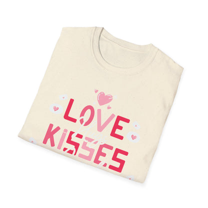 Adorable Valentine's Day T-Shirt: Love Kisses Be Mine | Romantic Cupid Heart Tee for Couples & Sweet Gifts