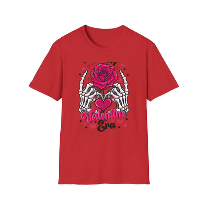 Spooky Sweet Skeleton Hands Rose Valentine T-Shirt | Unique Gothic Romantic Love Tee Gift for Him Her | Trendy Heart Apparel