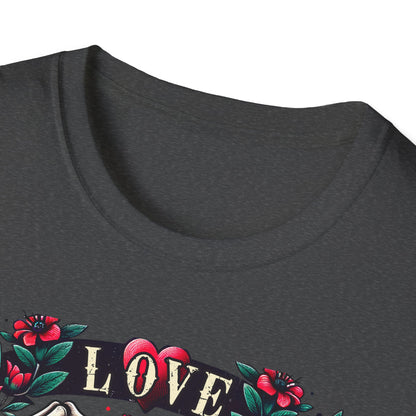 Stunning Love Forever Skeleton Hands Heart T-Shirt | Gothic Romance Till Death Do Us Part Tee | Unique Couple's Gift