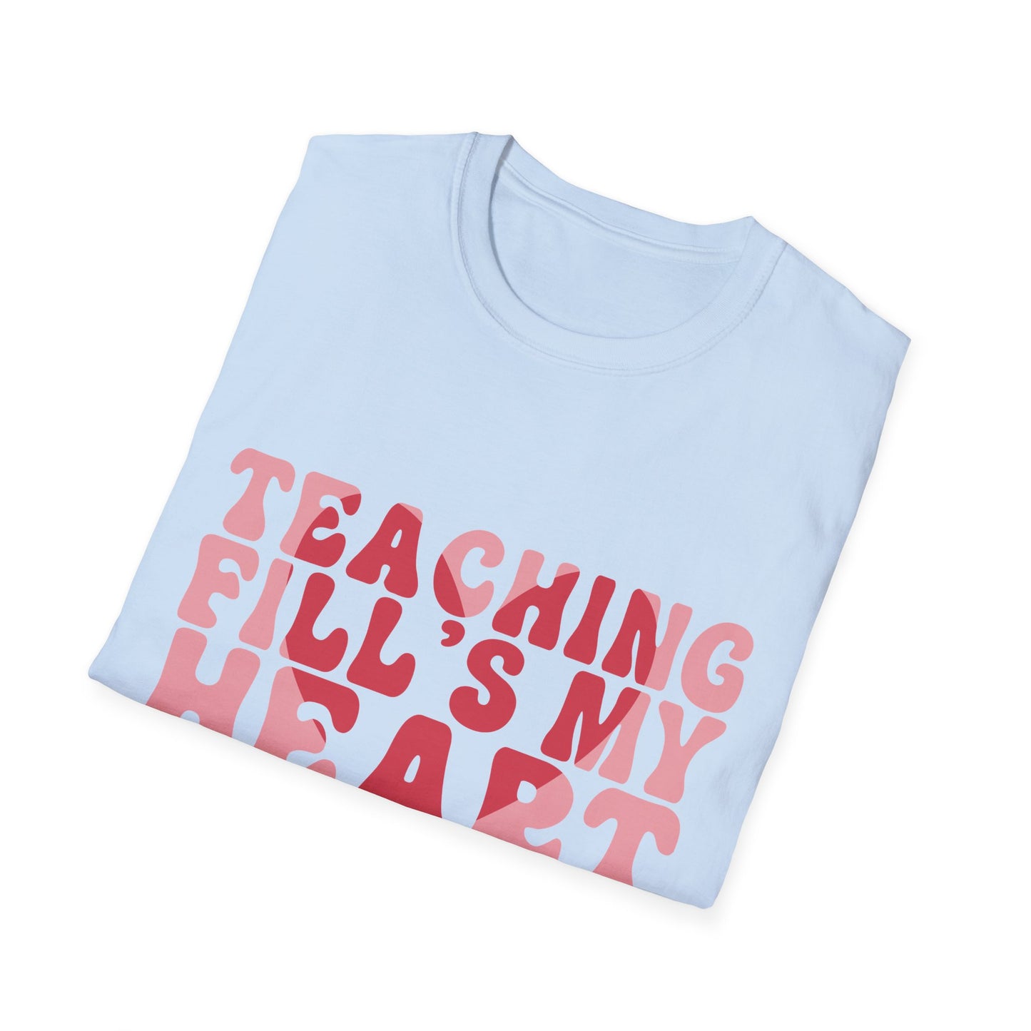 Inspiring Teacher T-Shirt: 'Teaching Fill's My Heart' Groovy Retro Educator Appreciation Tee - Perfect Gift!