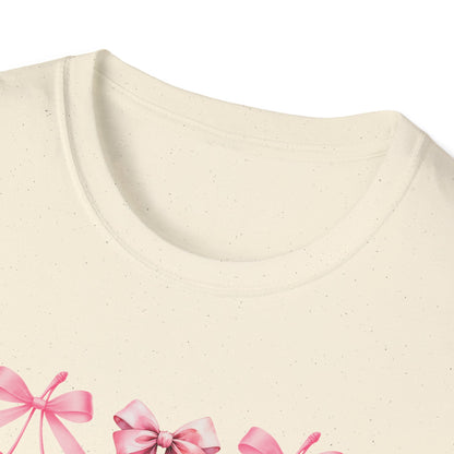 Chic Pink Bow & Cherry Heart T-Shirt | Adorable Coquette Aesthetic Tee | Sweet Girly Fashion Top for Women & Teens