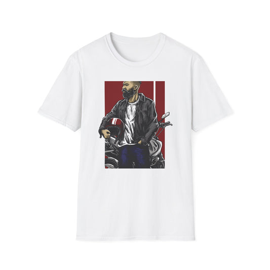 Epic Bearded Biker T-Shirt for Men | Stylish Motorcycle Rider Tee | Cafe Racer Lifestyle | Ultimate Freedom Ride Apparel Gift