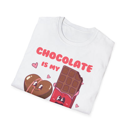 Charming Retro 'Chocolate is My Valentine' T-Shirt - Sweet Foodie & Galentine's Day Gift Tee