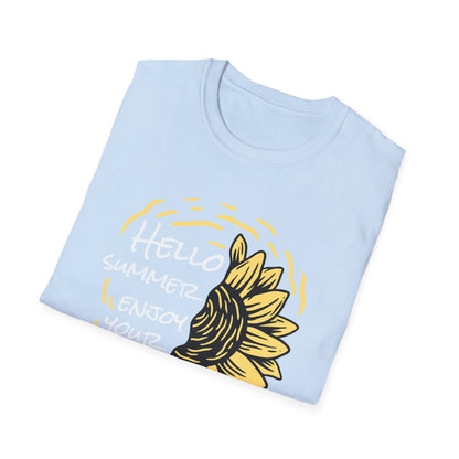 Radiant Half Sunflower T-Shirt | Unique Hand-Drawn Floral Tee for Sunny Vibes & Nature Lovers