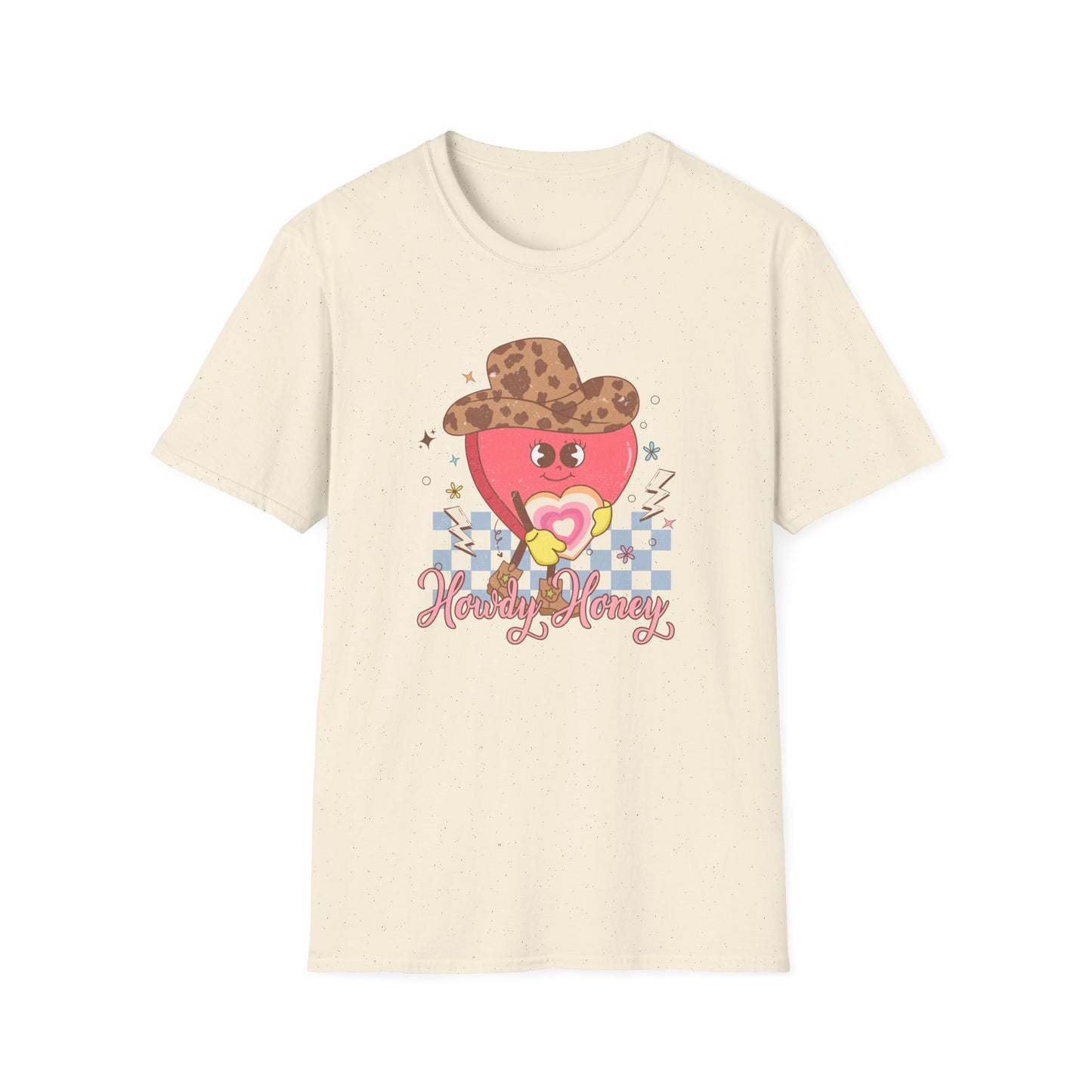 Groovy Cowgirl Heart "Howdy Honey" T-Shirt | Adorable Retro Western Sweetheart Tee for Women, Trendy Country Style