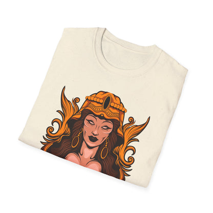 Stunning Golden Empress T-Shirt | Mystical Ancient Queen Apparel for Women | Ornate Fantasy Art Tee