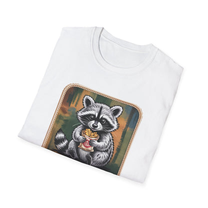 Hilarious Raccoon Snacks Before Tasks T-Shirt | Adorable Animal Lover Gift | Cozy Funny Graphic Tee