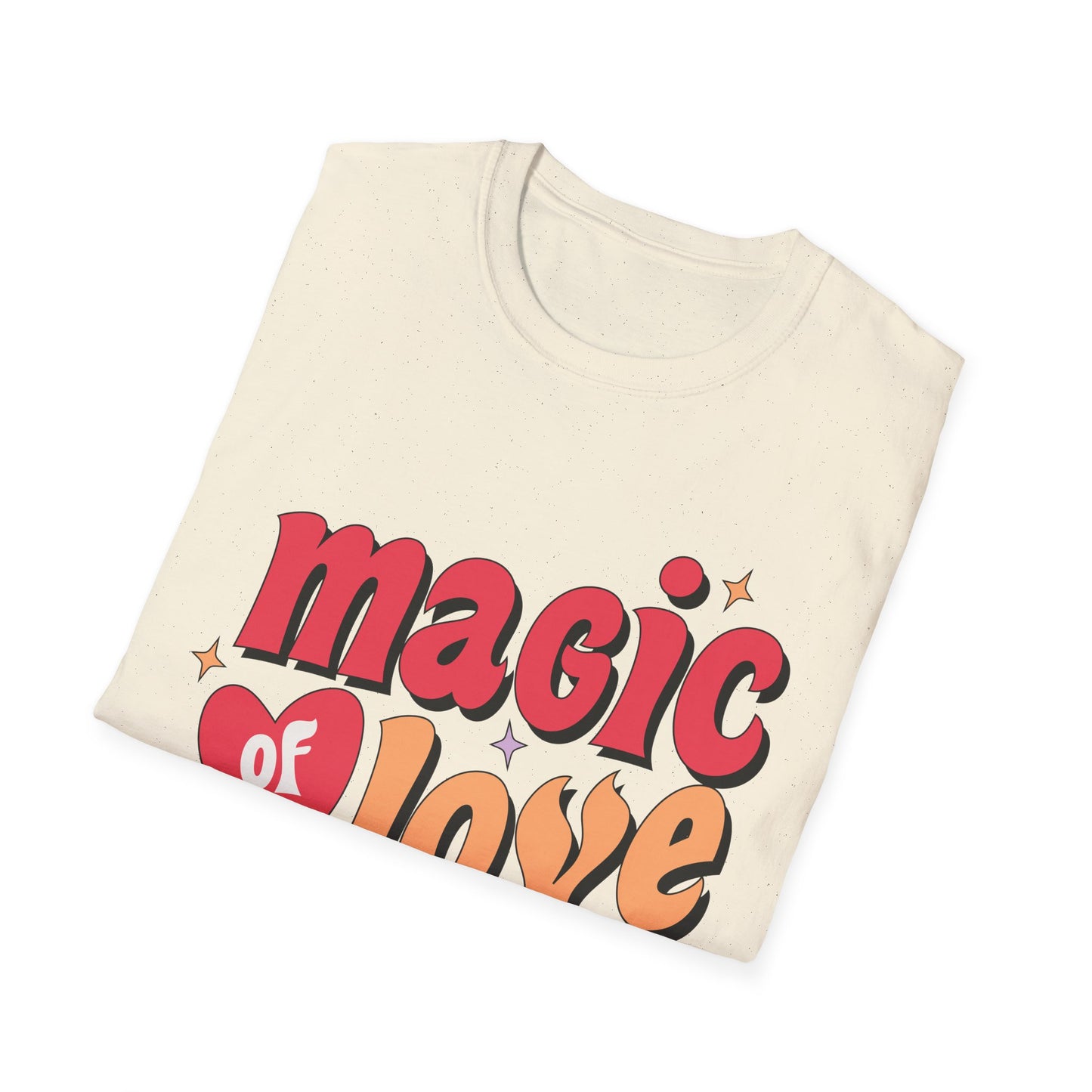 Enchanting 'Magic of Love' Groovy T-Shirt | Retro Valentine's Day Heart Tee | Whimsical, Cute & Romantic Gift