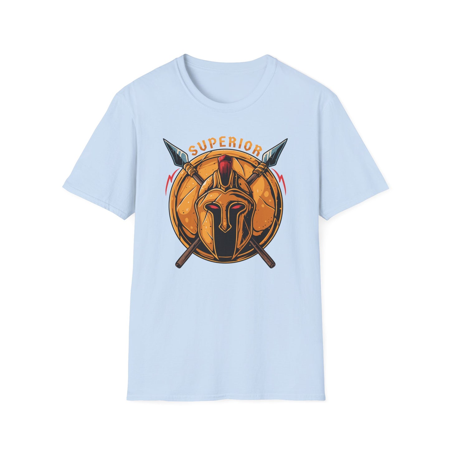 Superior Spartan Warrior T-Shirt: Epic Greek Helmet & Spears Design - Unleash Your Inner Strength