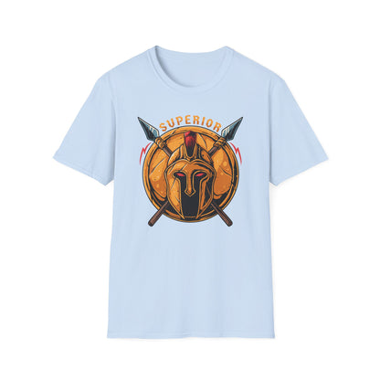 Superior Spartan Warrior T-Shirt: Epic Greek Helmet & Spears Design - Unleash Your Inner Strength