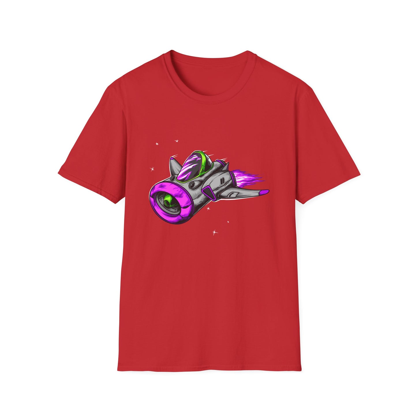 Epic Futuristic Spaceship T-Shirt | Vibrant Retro Sci-Fi Jet Design for Gamers & Space Enthusiasts
