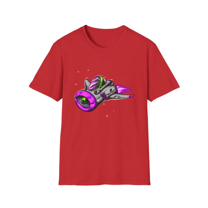 Epic Futuristic Spaceship T-Shirt | Vibrant Retro Sci-Fi Jet Design for Gamers & Space Enthusiasts