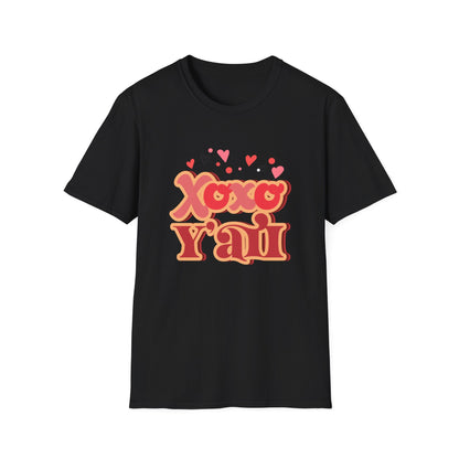 Retro Xoxo Y'all T-Shirt | Groovy Hearts Southern Charm Love Tee | Sweet Valentine's Day & Galentine's Gift | Trendy Hugs & Kisses Shirt