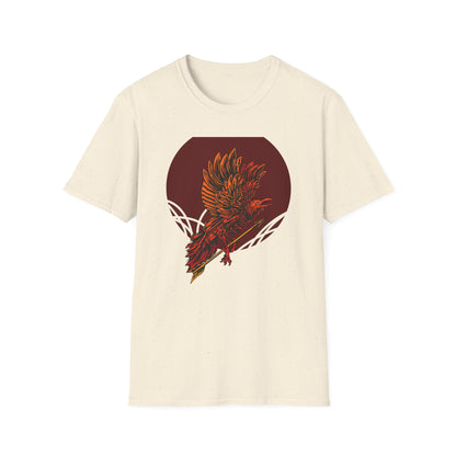 Fierce Mythical Raven Phoenix Warrior T-Shirt - Striking Tribal Art Statement Tee