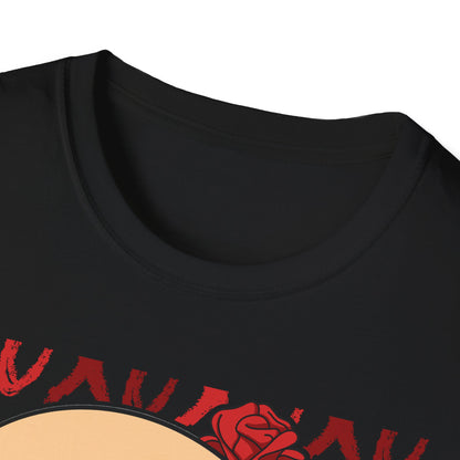 Charming XOXO Skull & Roses T-Shirt | Sweet Gothic Love Tee | Unique Edgy Romantic Print-on-Demand Apparel Gift