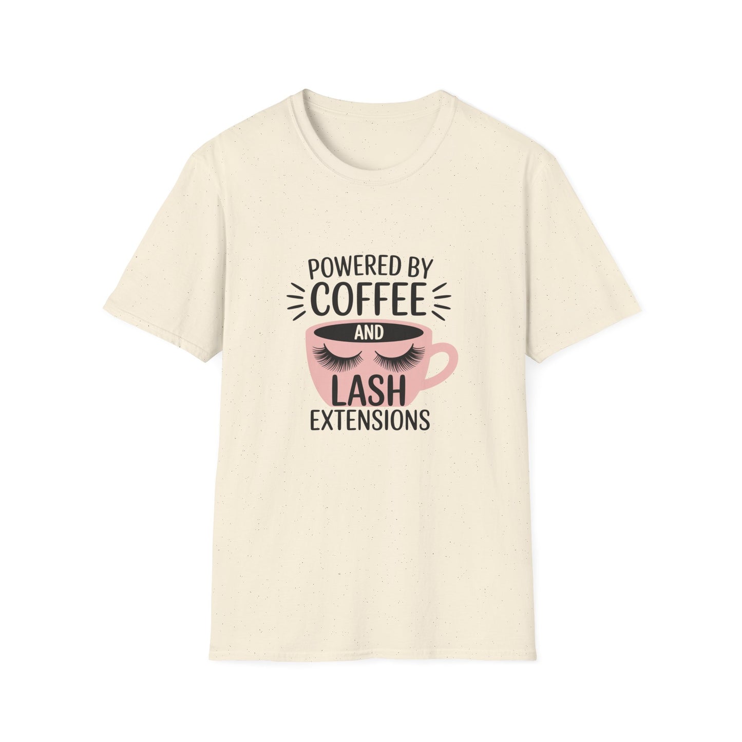 Ultimate Powered By Coffee & Lash Extensions T-Shirt | Trendy Beauty Lover & Lash Tech Gift Tee
