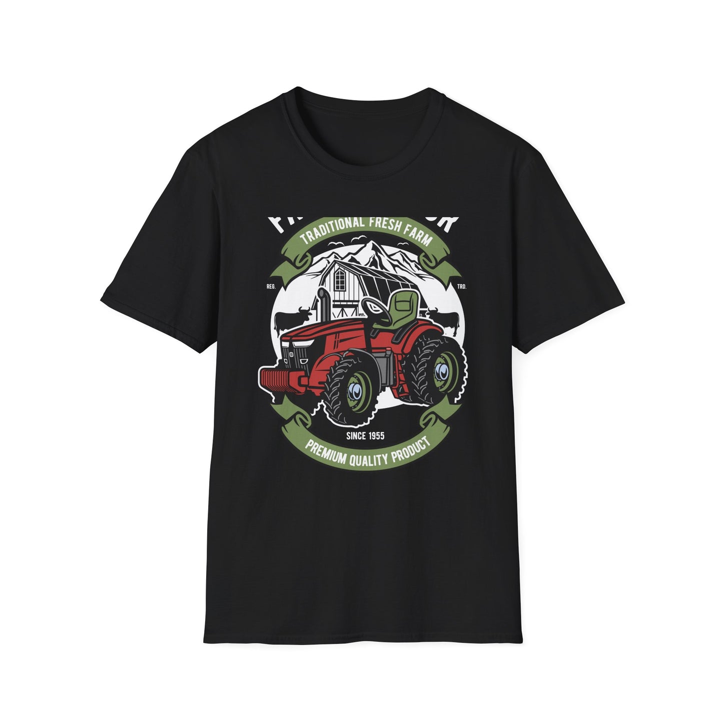 Classic Red Tractor Farm T-Shirt | Traditional Fresh Agriculture Tee | Premium Country Life & Farmer Gift