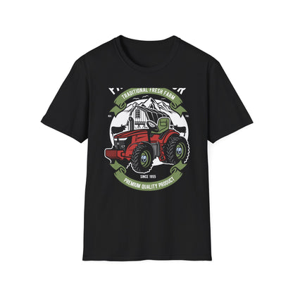 Classic Red Tractor Farm T-Shirt | Traditional Fresh Agriculture Tee | Premium Country Life & Farmer Gift