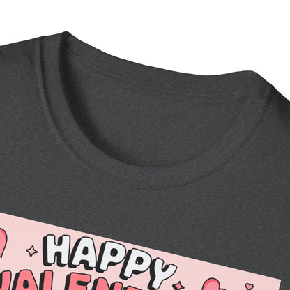 Happy Valentine's Day Floral T-Shirt | Retro Hearts & Daisy Bouquet Tee | Sweet Romantic Gift Idea