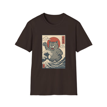 Ukiyo-e Cat Monster Funny Graphic Tee