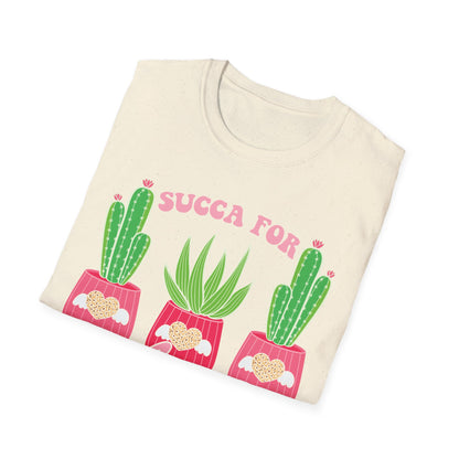 Adorable "Succa for Love" T-Shirt | Trendy Succulent & Cactus Tee with Leopard Hearts | Perfect Gift for Plant Lovers!