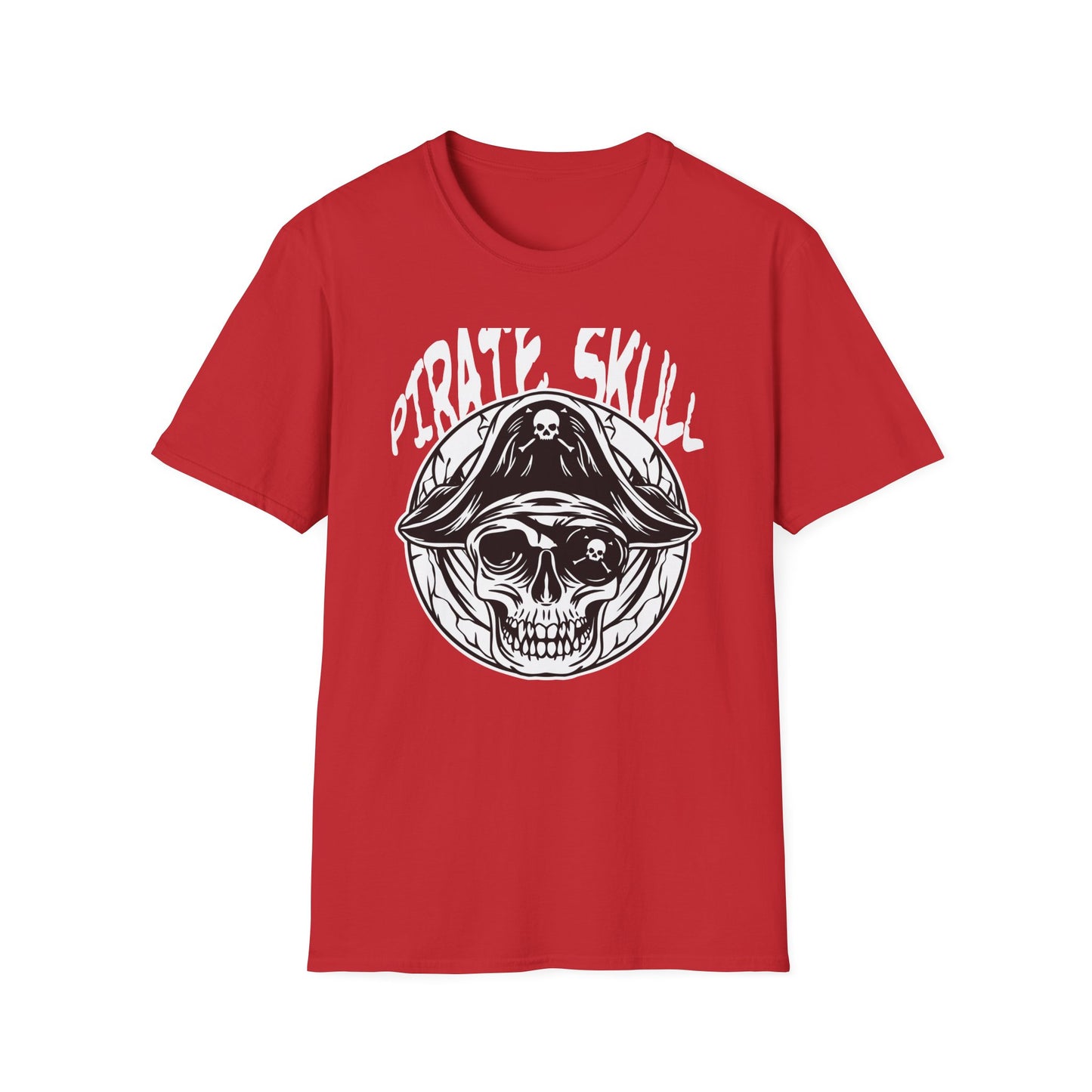 Epic Pirate Skull T-Shirt - Bold Eye Patch & Captain's Hat Design - Unique Skeleton Tee for Adventurers & Halloween