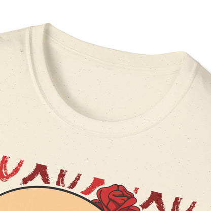 Charming XOXO Skull & Roses T-Shirt | Sweet Gothic Love Tee | Unique Edgy Romantic Print-on-Demand Apparel Gift