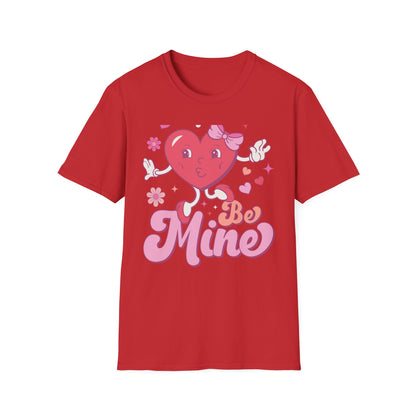 Adorable Retro "Be Mine" Cartoon Heart T-Shirt | Groovy Valentine's Day Gift for Her | Cute Love Graphic Tee
