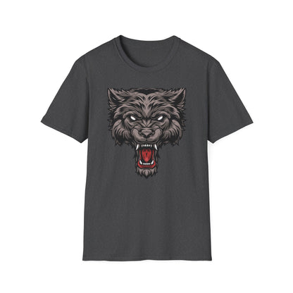 Unleash Your Inner Beast: Fierce Snarling Alpha Wolf T-Shirt - Dominant Wildlife Graphic Tee for Men