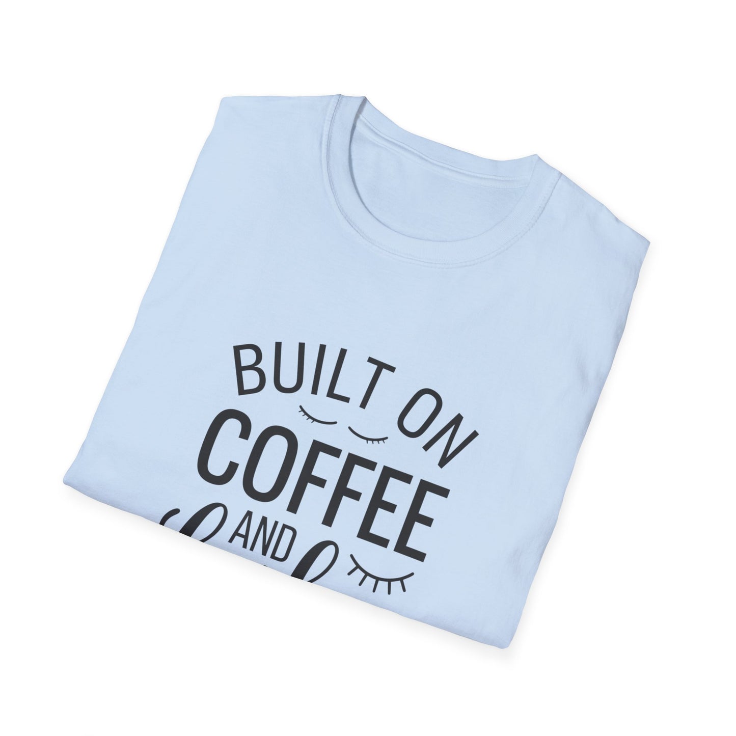 Fabulous 'Built on Coffee & Lashes' Women's T-Shirt - Chic Beauty & Caffeine Lover Tee Gift