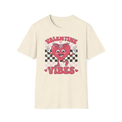 Groovy Valentine Vibes T-Shirt | Adorable Retro Heart Peace Sign Tee with Flower Crown for Valentine's Day