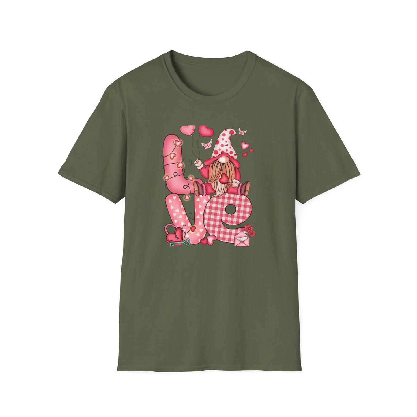 Charming Valentine's Gnome LOVE T-Shirt | Cute Hearts & Romantic Holiday Tee for Couples & Sweethearts